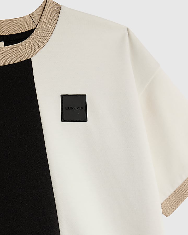 Boys Beige Colour Block Luminis t-shirt