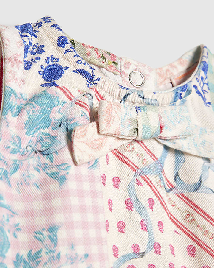 Baby Girls Pink Patchwork Romper