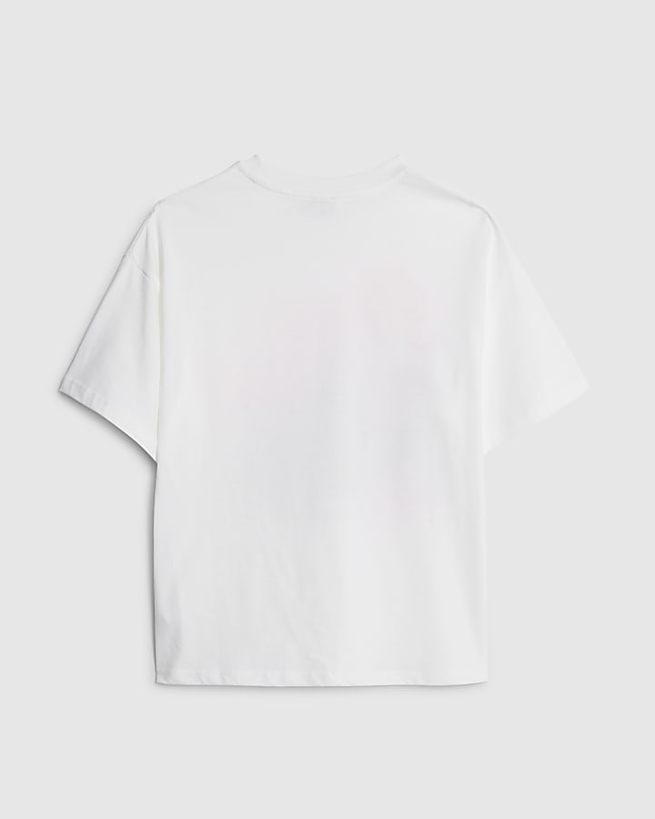 Girls White Pizza Party T-Shirt