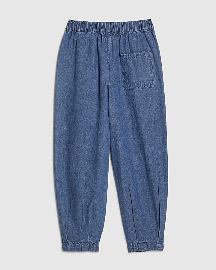 Girls Blue Keyring Cargo Jeans