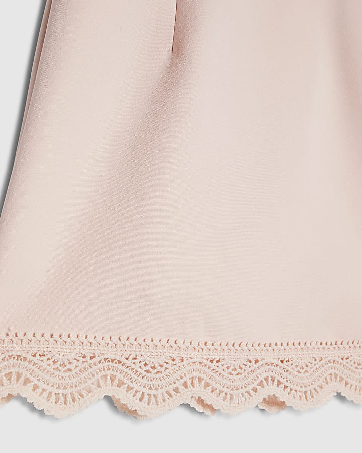 Mini Girls Pink Lace Collar Dress