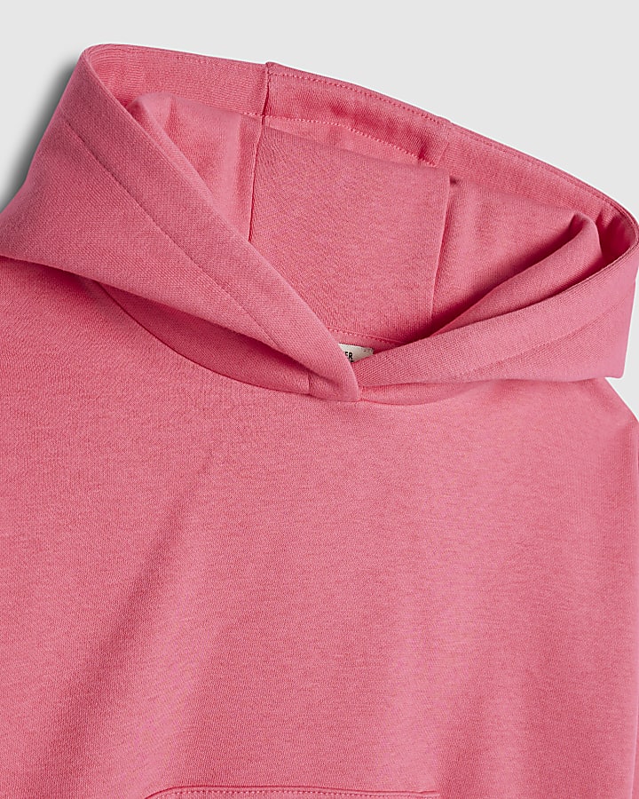 Girls Pink Hoodie And Shorts Set