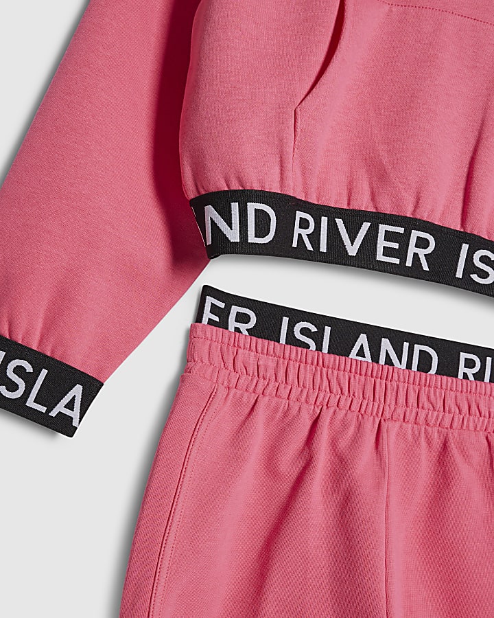 Girls Pink Hoodie And Shorts Set