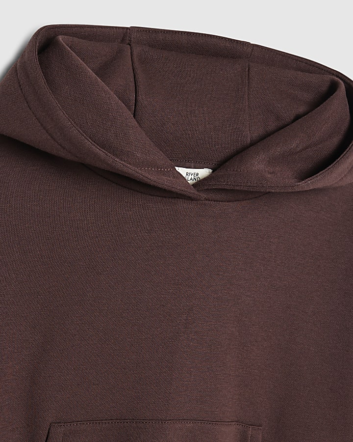 Girls Brown Hoodie And Shorts Set