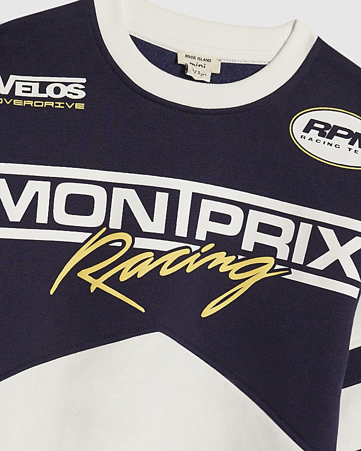 Mini Boys Navy MontPrix Sweatshirt Set