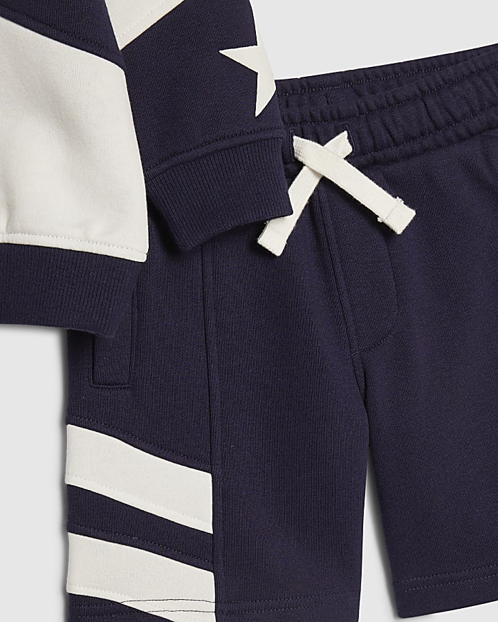 Mini Boys Navy MontPrix Sweatshirt Set