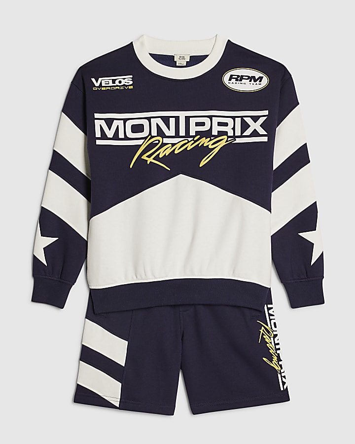 Boys Navy MontPrix Sweatshirt Set