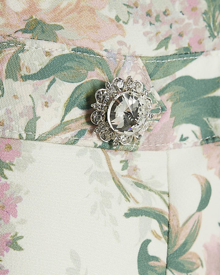 Girls White Collared Floral Lace Dress