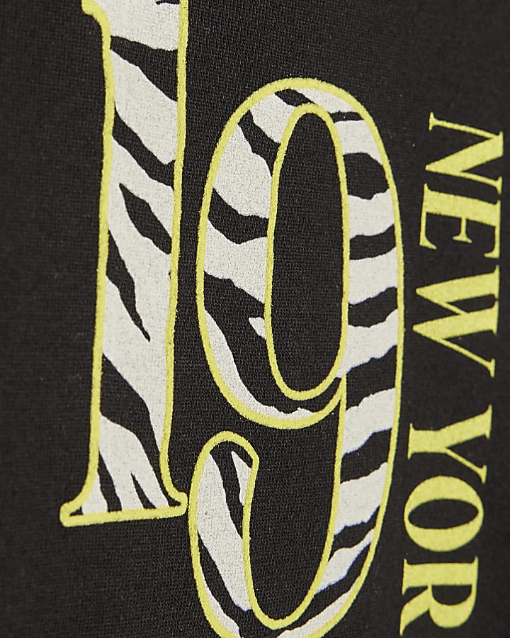 Girls Black 1998 Zebra Infill T-Shirt