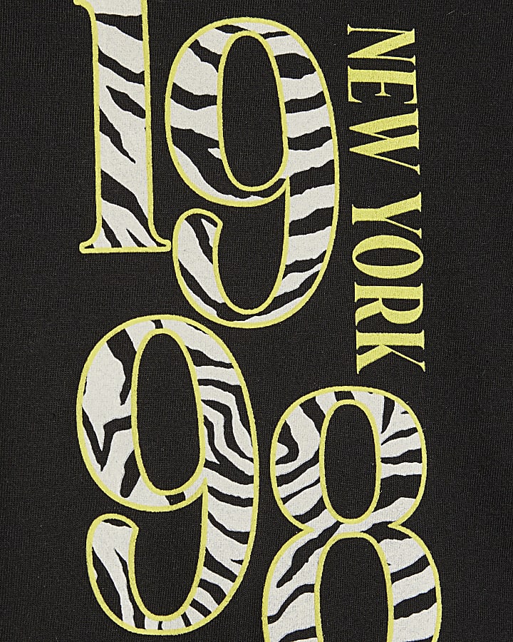 Girls Black 1998 Zebra Infill T-Shirt