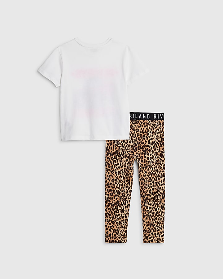 Mini Girls Cream Always Iconic T-Shirt Set