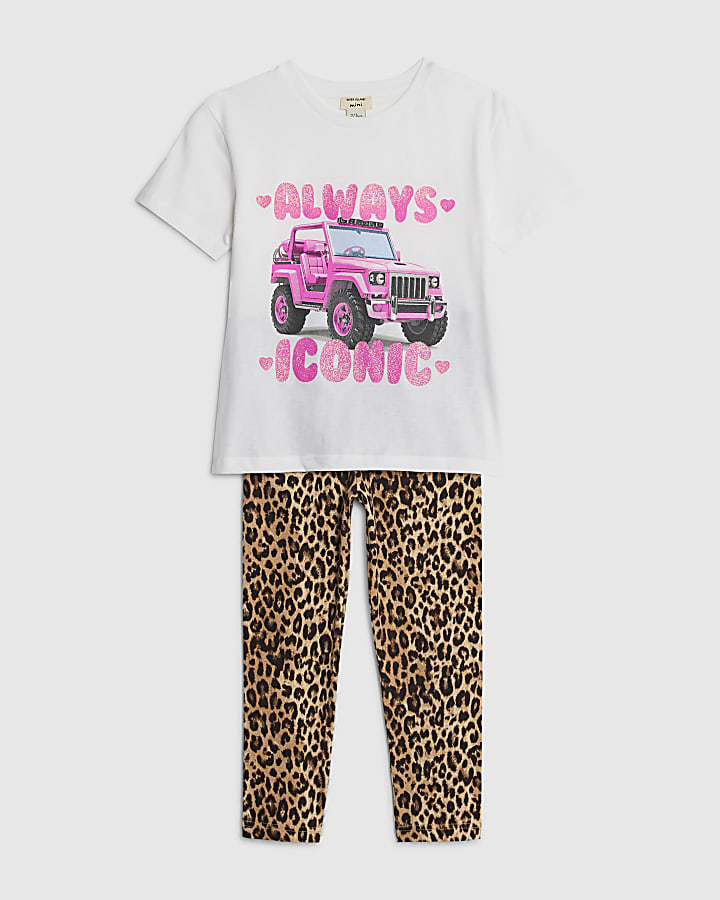 Mini Girls Cream Always Iconic T-Shirt Set