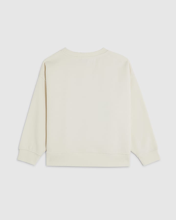 Girls White Croissant Paris Sweatshirt