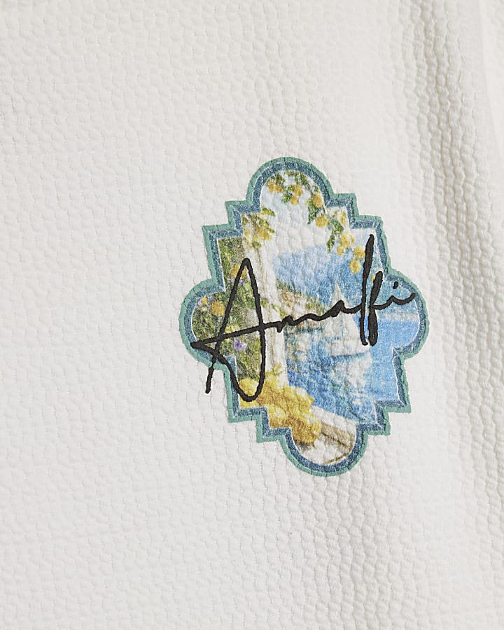 Boys Cream Oversized Textured Amalfi T-Shirt