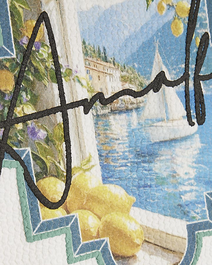 Mini Boys Cream Oversized Amalfi T-Shirt