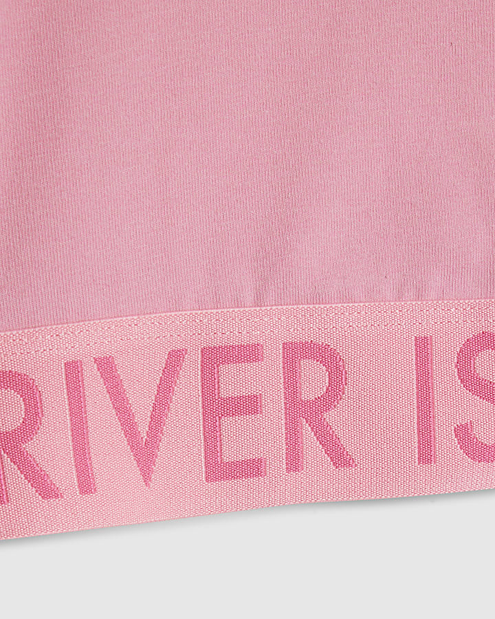 Girls Pink Side Stripe Top