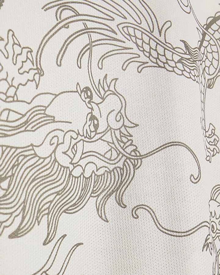 Boys White Japanese Dragon 10 T-Shirt