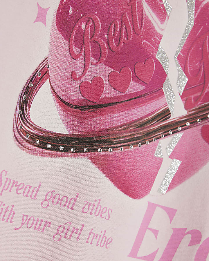 Girls Pink Bestie Era T-Shirt