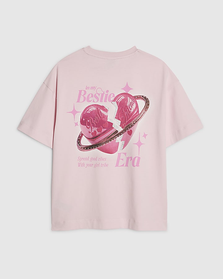 Girls Pink Bestie Era T-Shirt