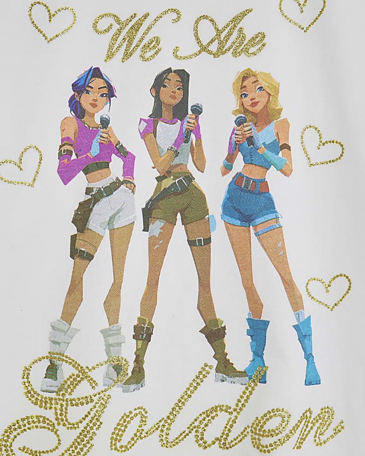 Girls White We Are Golden Girl T-Shirt