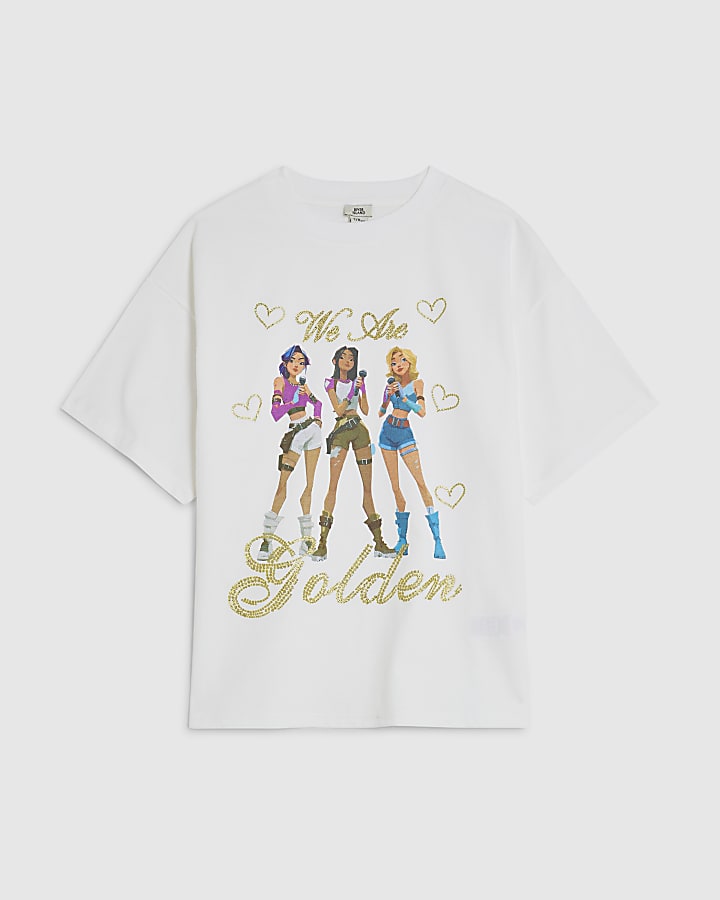 Girls White We Are Golden Girl T-Shirt