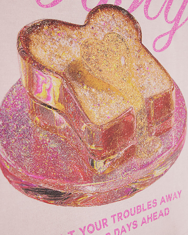 Girls Pink Tres Toasty Sparkle T-Shirt