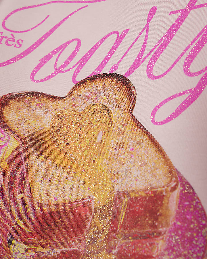 Girls Pink Tres Toasty Sparkle T-Shirt