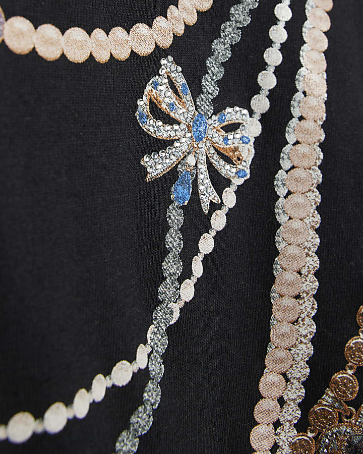 Girls Black Necklace T-Shirt