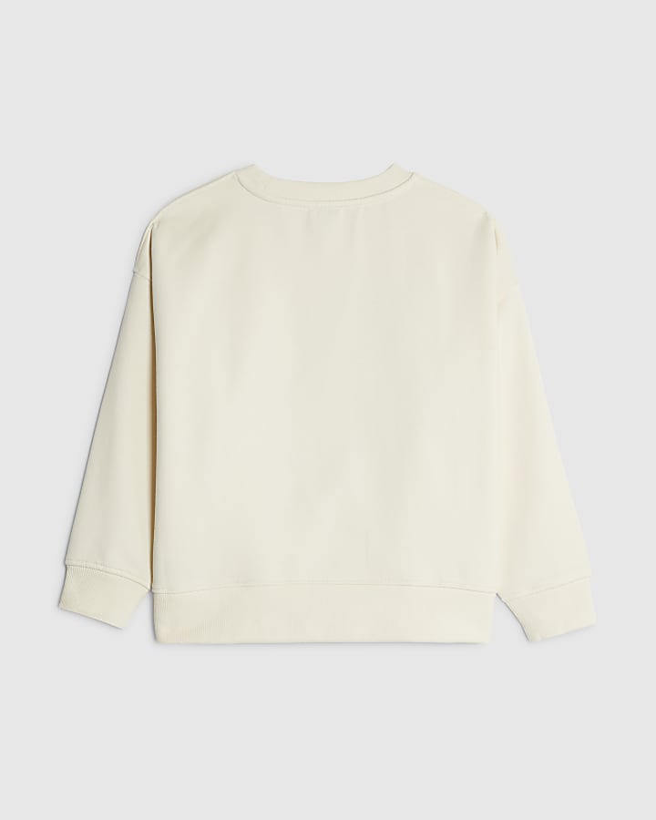 Girls Cream Zebra NYC Sweatshirt