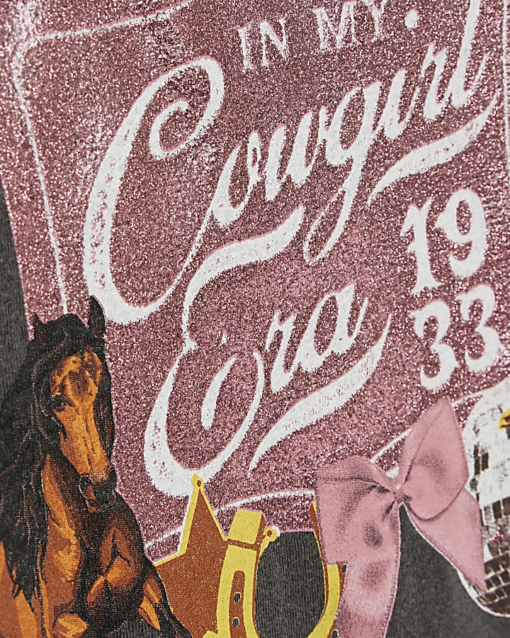Girls Grey Cowgirl Era T-Shirt