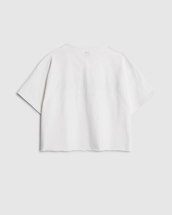 Girls White Manhattan Slogan T-Shirt