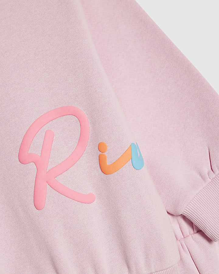 Mini Girls Pink River Sweatshirt Set