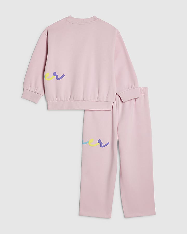 Mini Girls Pink River Sweatshirt Set