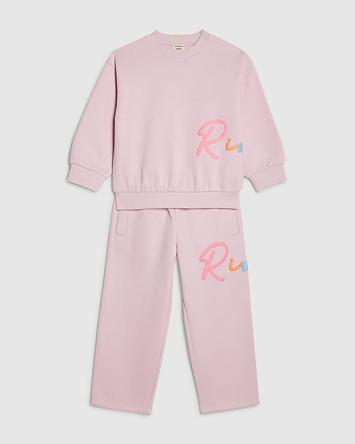 Mini Girls Pink River Sweatshirt Set