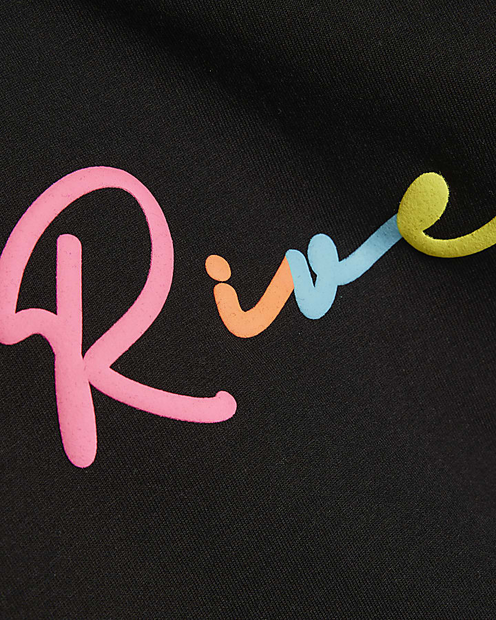 Mini Girls Black River T-Shirt Set