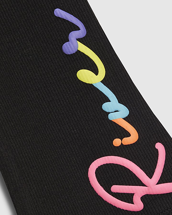 Mini Girls Black River T-Shirt Set