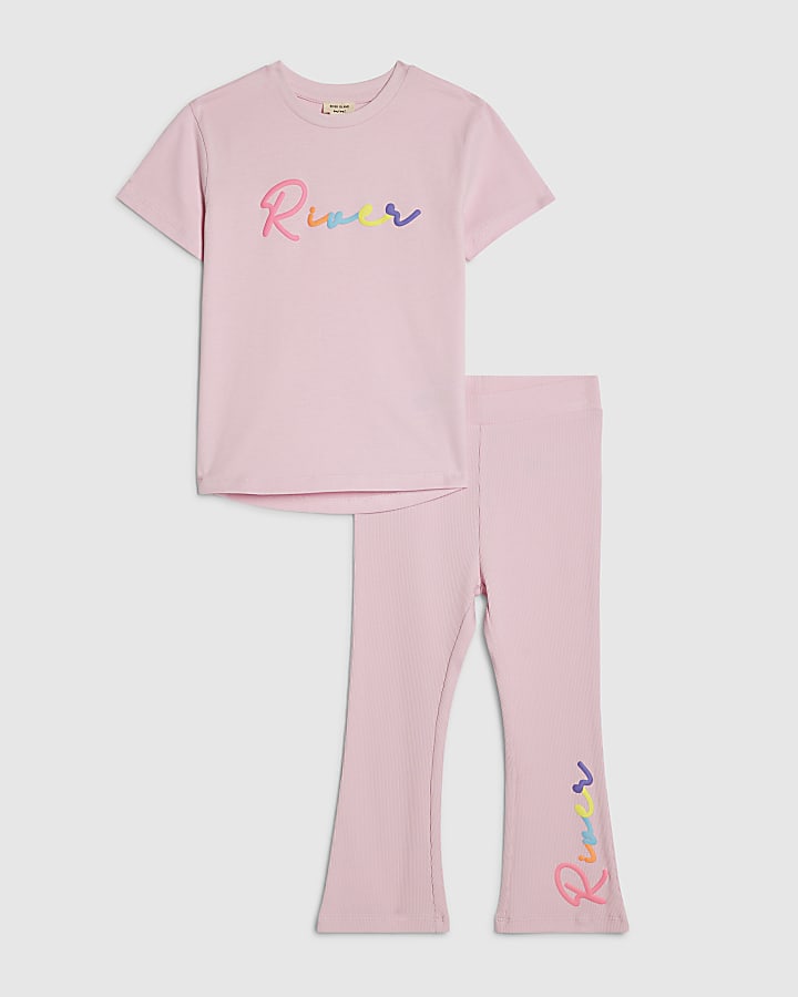 Mini Girls Pink River T-Shirt Set
