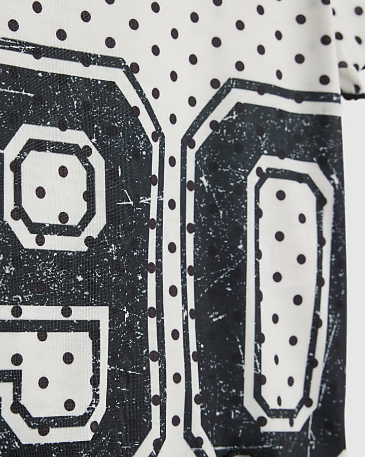 Girls Black Polka Dot Number 90 T-Shirt