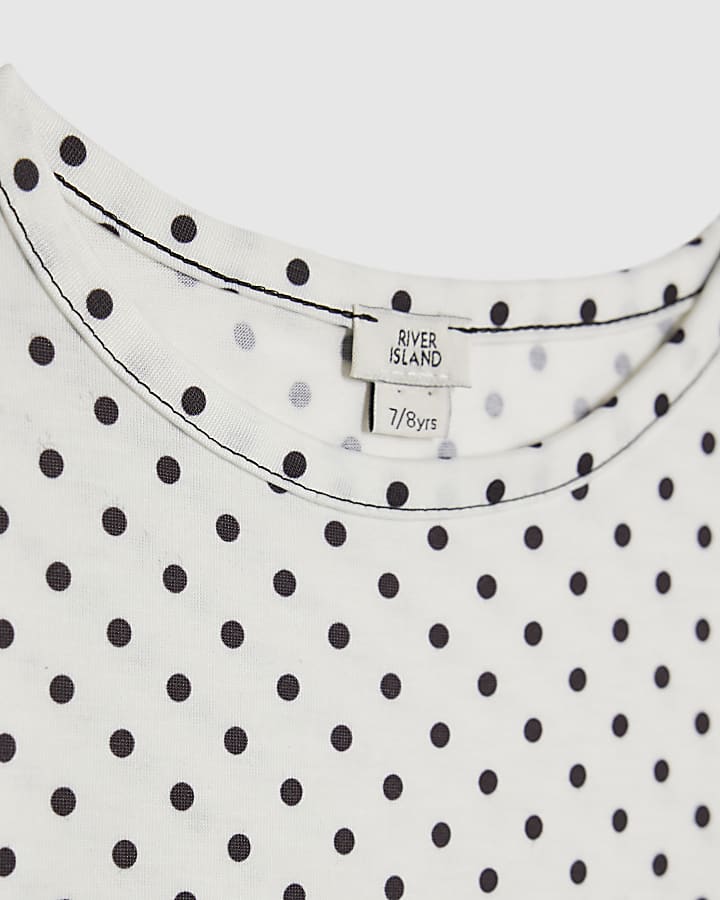 Girls Black Polka Dot Number 90 T-Shirt