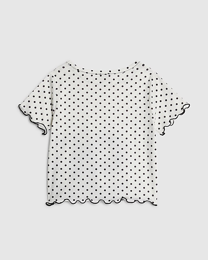 Girls Black Polka Dot Number 90 T-Shirt