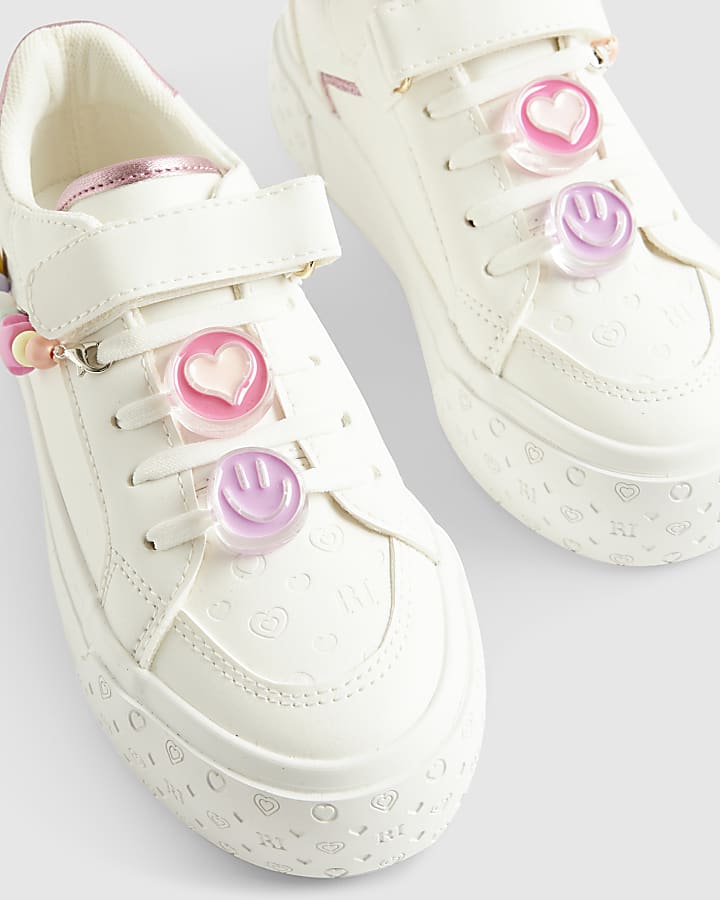 Girls White Charm Trainers