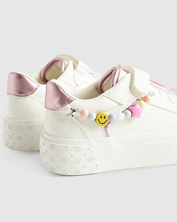 Girls White Charm Trainers