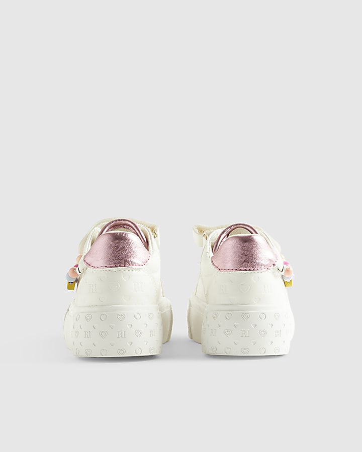 Girls White Charm Trainers