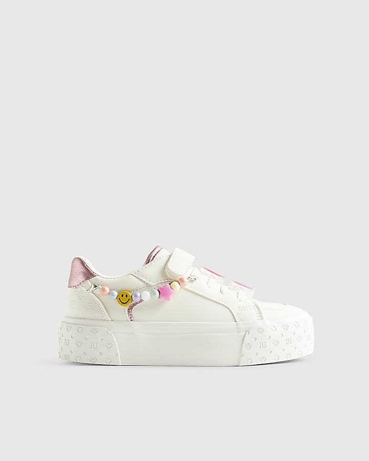 Girls White Charm Trainers