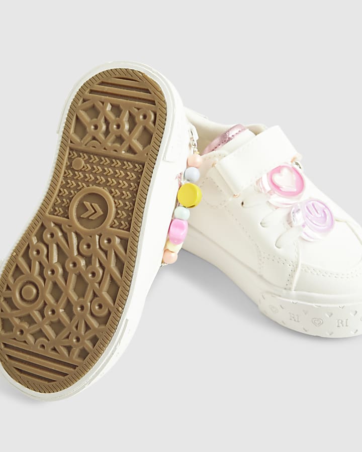 Mini Girls White Charm Trainers