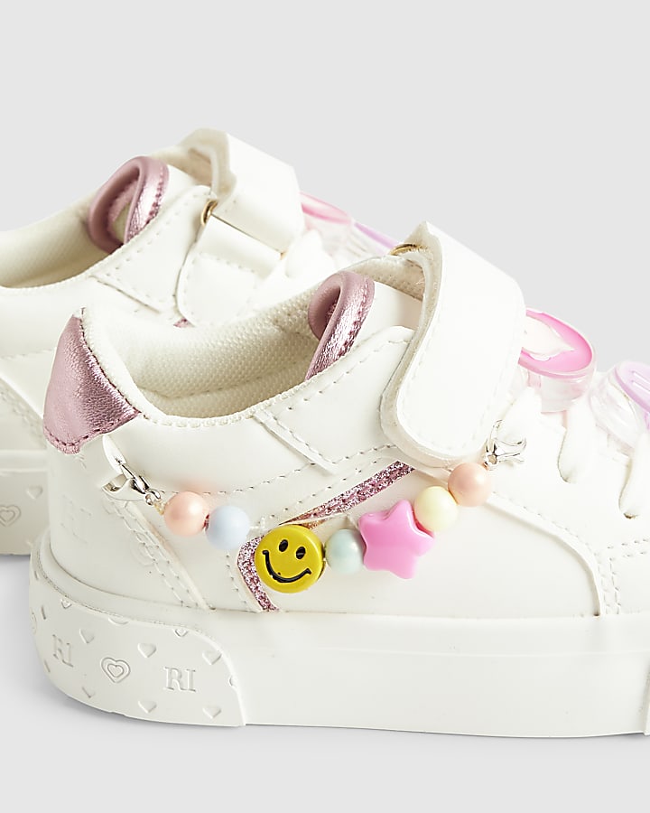 Mini Girls White Charm Trainers