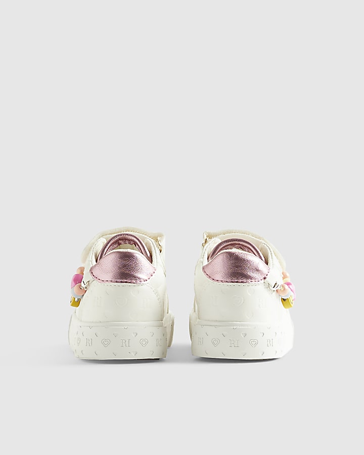 Mini Girls White Charm Trainers
