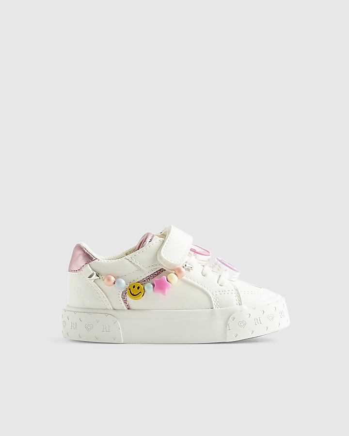Mini Girls White Charm Trainers
