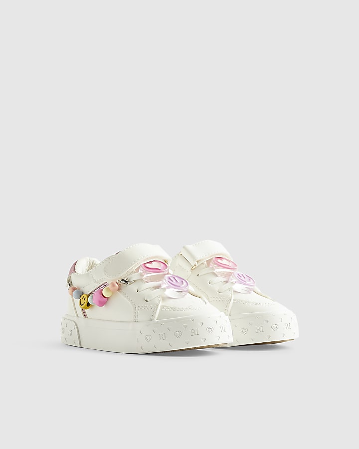 Mini Girls White Charm Trainers