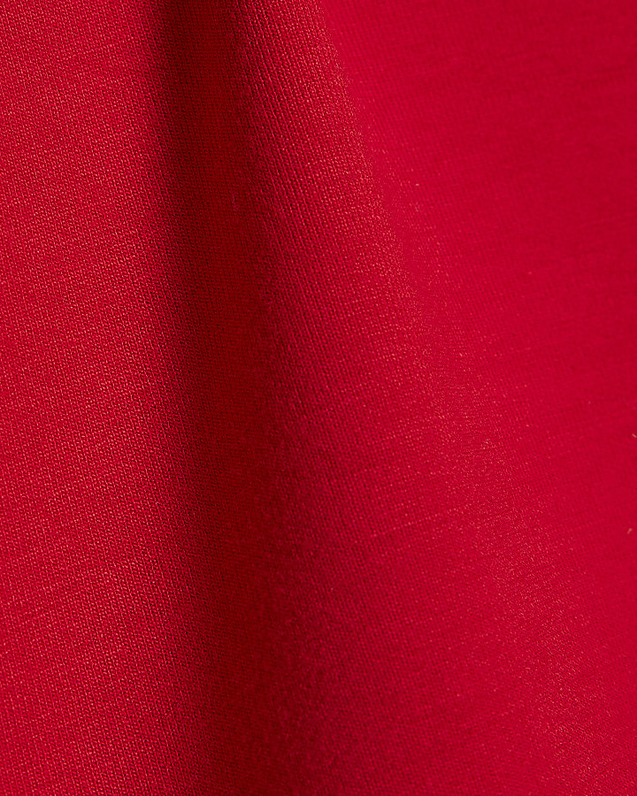 Girls Red Side Tape Boxy Cropped T-Shirt